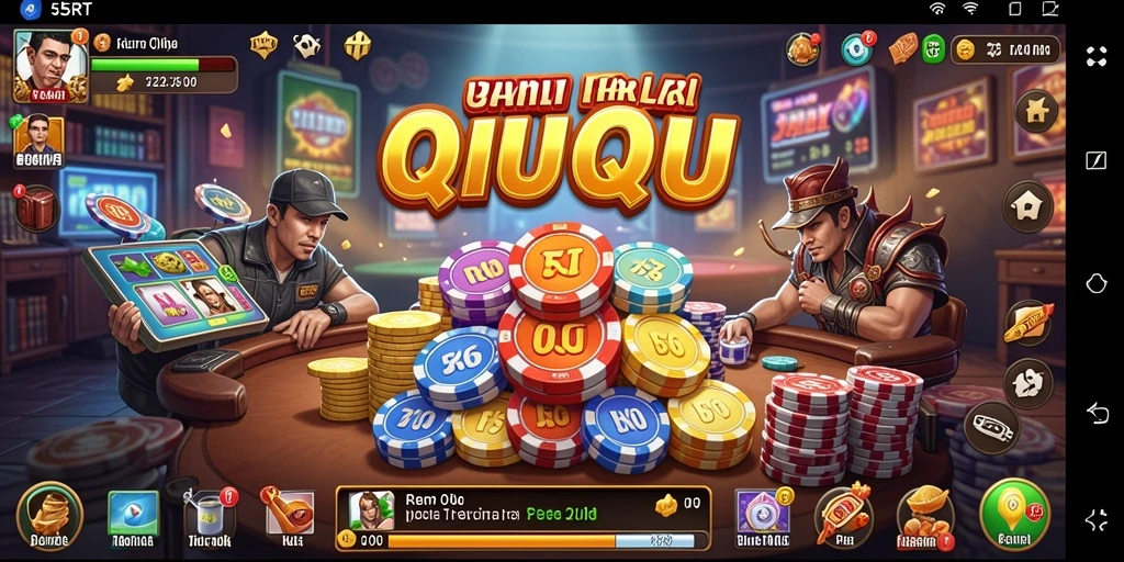 Tampilan gameplay seru dari permainan QiuQiu 55RT.