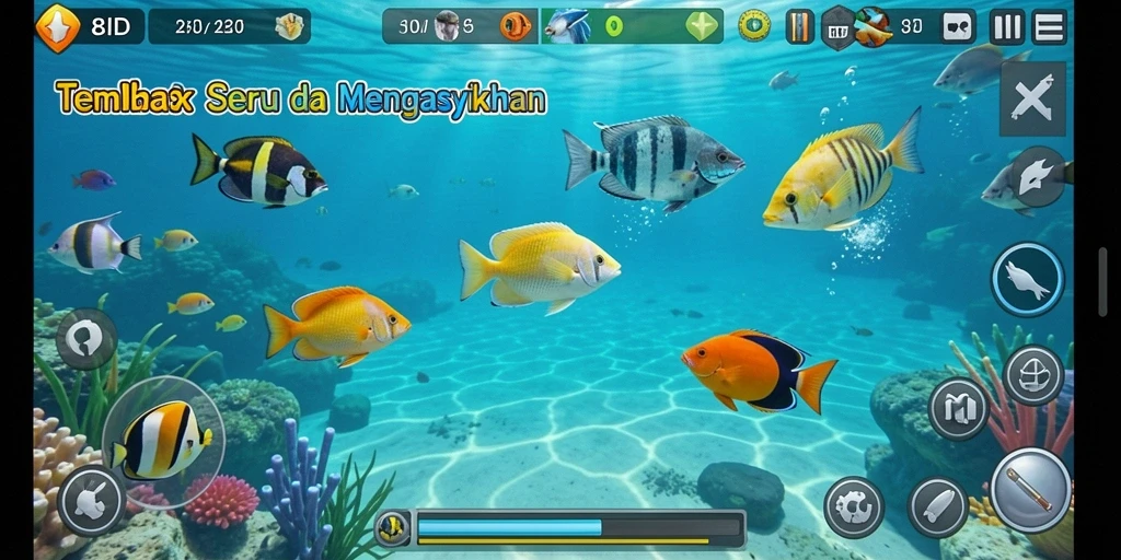 Tampilan gameplay menarik dari 8ID, permainan Tembak Ikan yang seru.
