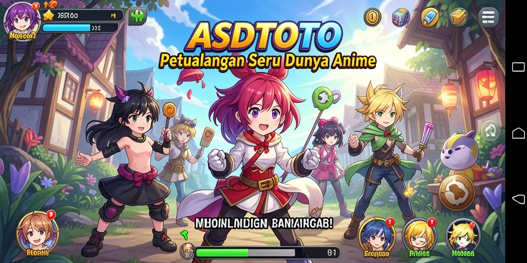 Tampilan gameplay seru dari ASDTOTO dengan karakter anime menarik.