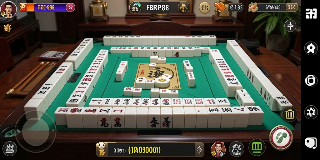 Screenshot gameplay FBRP88 yang menampilkan suasana permainan Mahjong yang seru.