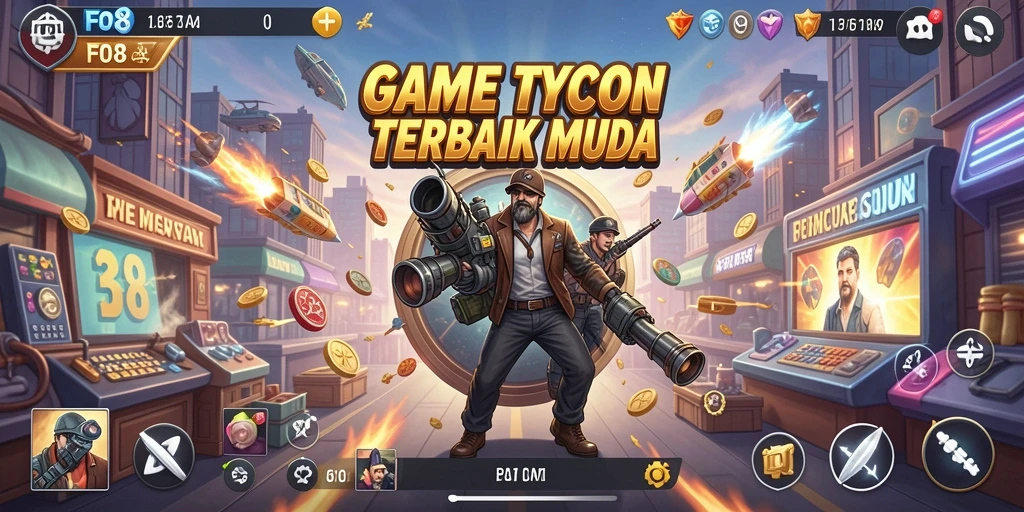 Screenshot utama FO8 menampilkan gameplay Tycoon yang seru dan menarik.