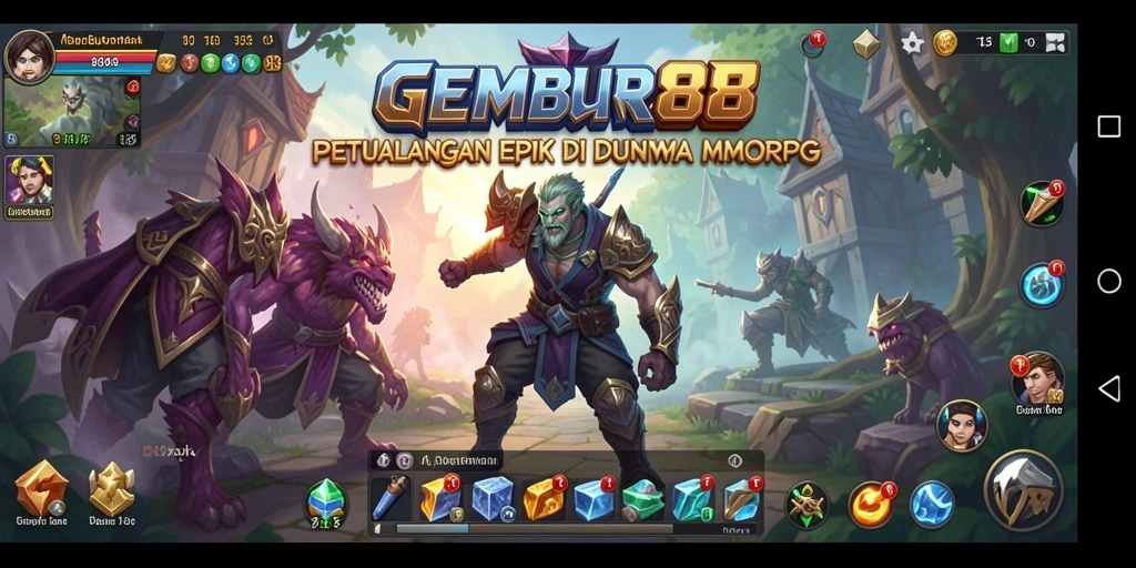 Tampilan gameplay MMORPG yang seru dan menarik di GEMBUR88.