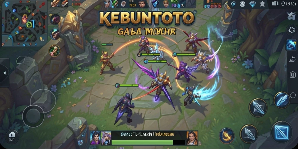 Gameplay seru KEBUNTOTO dengan pertarungan karakter MOBA.