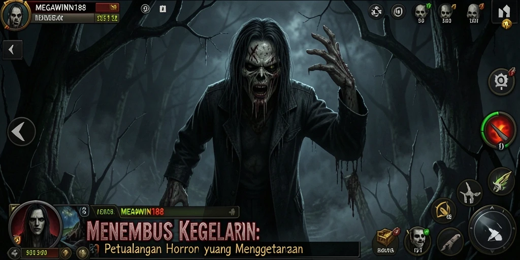 Tampilan gameplay menegangkan dari game Horror MEGAWIN188.
