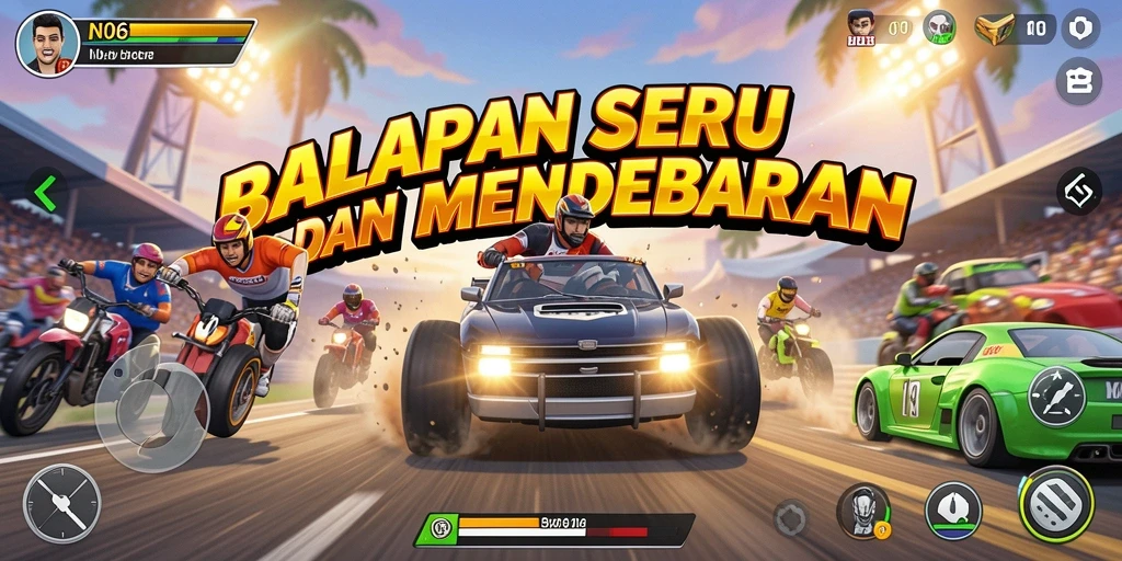 Gameplay Racing N06 yang mendebarkan dan penuh aksi.