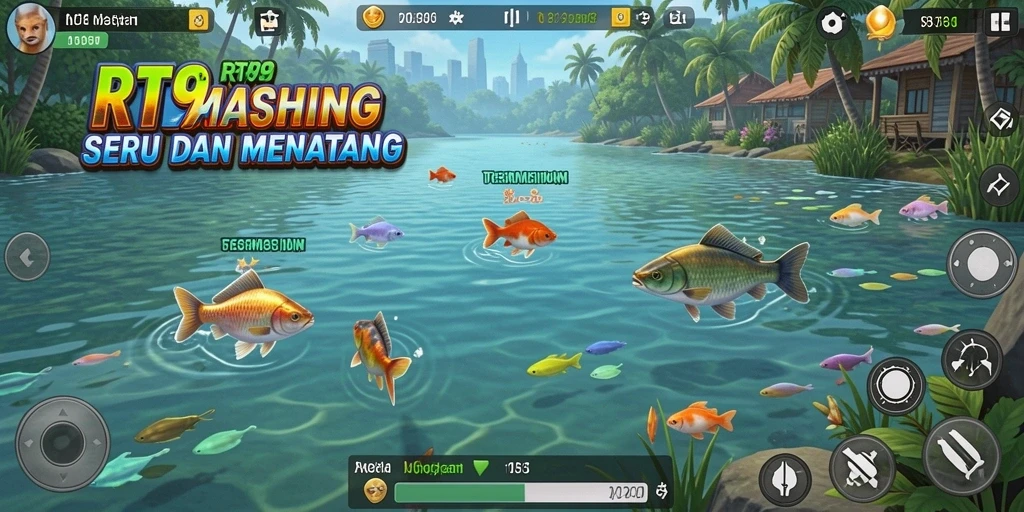 Screenshot utama RT99 dengan aksi memancing yang mendebarkan.