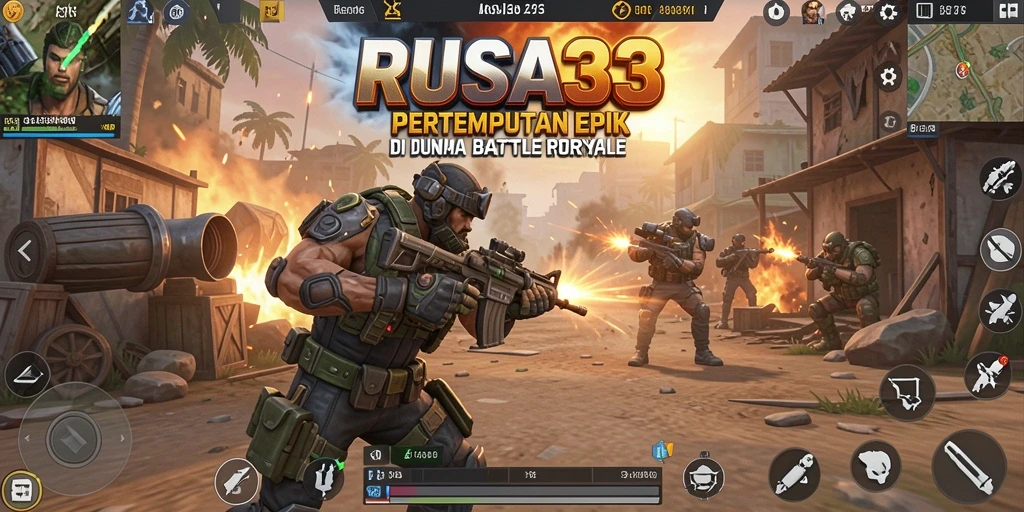 Tampilan gameplay RUSA33 dengan aksi Battle Royale yang mendebarkan.