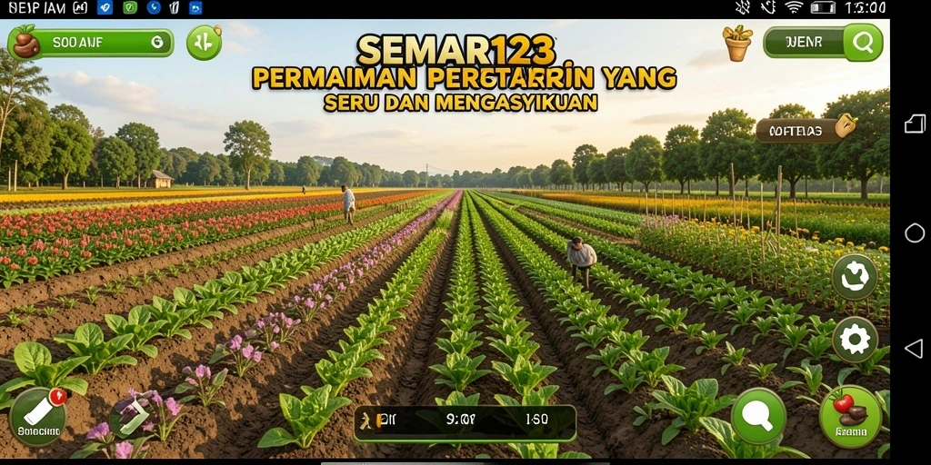 Tampilan gameplay SEMAR123 yang menarik dengan aktivitas bertani.