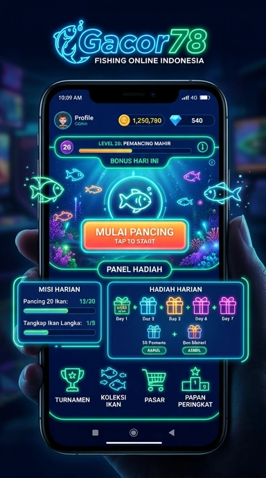 Tampilan utama aplikasi gacor78 yang intuitif dan sederhana.
